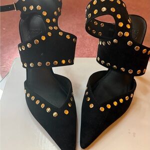 ASOS Black Heels with Gold Studs